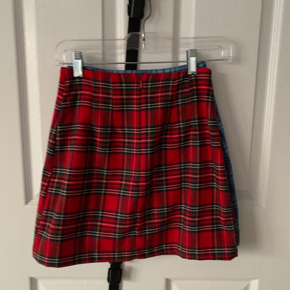 2 PACK BRANDY MELVILLE MINI SKIRTS red and blue plaid OS